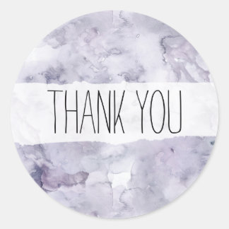 Purple Watercolor Thank You Sticker