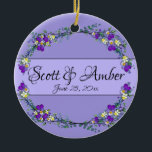 Purple watercolor violet Lavender Eucalyptus   Ceramic Tree Decoration<br><div class="desc">An elegant and vintage design featuring eucalyptus, lavender and purple violets painted in romantic watercolor. To get started changing names and event details, click on "Personalise this template" and edit the wording in the template boxes. To access the more advanced editing tools, scroll down to "Click to customise further". Once...</div>