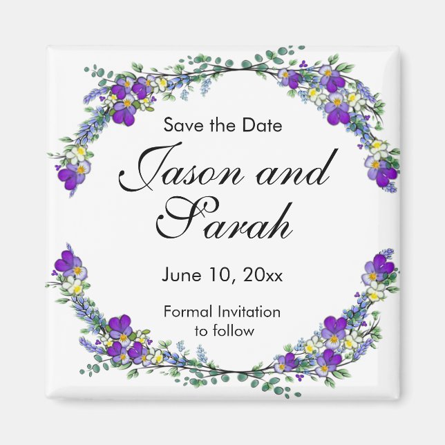 Purple watercolor violet Lavender Eucalyptus   Magnet (Front)