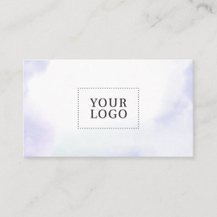 Purple Watercolor Wash Minimal Logo Business Card