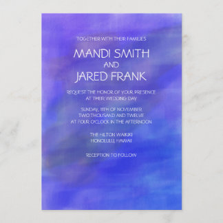 PURPLE WATERCOLOR WEDDING INVITATION