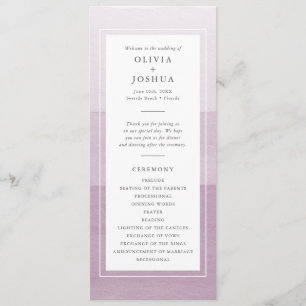 Purple Watercolor Wedding Programme
