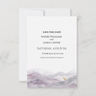Purple Watercolor Wedding Save The Date