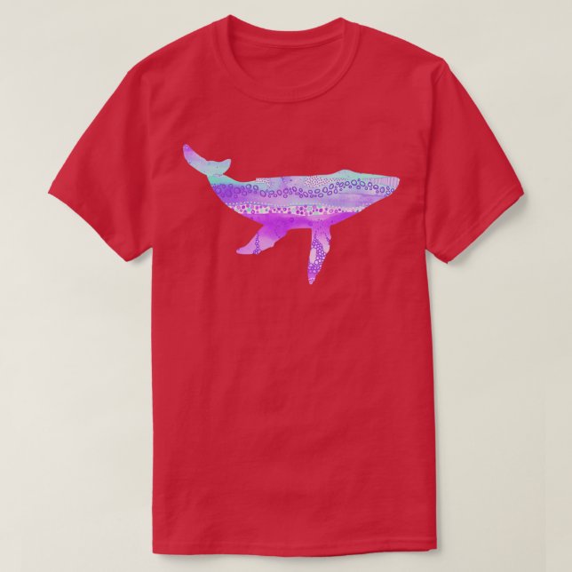 Purple Watercolor Whale T-Shirt (Design Front)