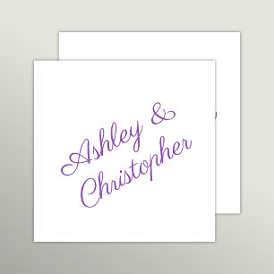 Purple Watercolor Wildflower Cocktail Party Napkin