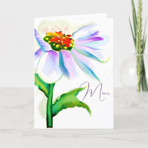 Purple watercolor wildflower custom Mother's day Holiday Card