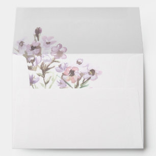 Purple Watercolor Wildflower Envelope