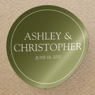 Purple Watercolor Wildflower Wedding Classic Round Sticker