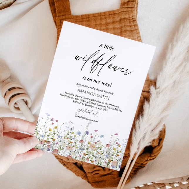 Purple Watercolor Wildflowers , Summer Flowers Invitation (Creator Uploaded)