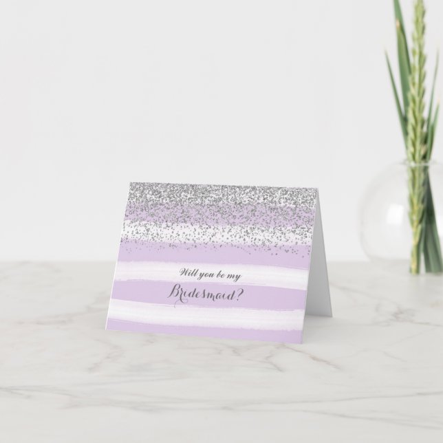 Purple Watercolor Will You Be My Bridesmaid Card (Front)
