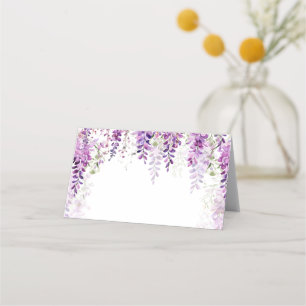 Purple Watercolor Wisteria Bridal Shower Place Card