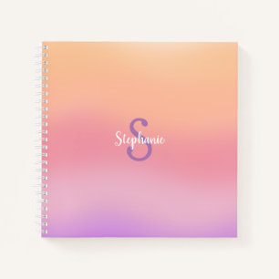 Purple Watercolors Monogram Notebook