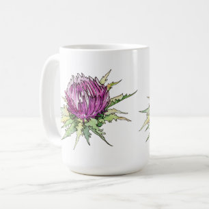 Purple Watercolors Thistle Coffee Mug