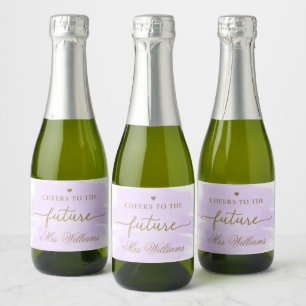 Purple Watercolour Bridal Shower Sparkling Wine La Label