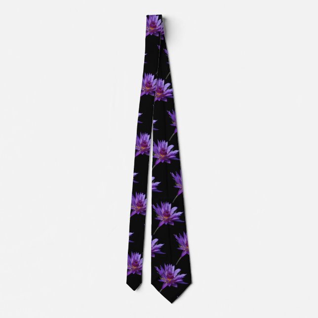 Purple Waterlily Lotus Tie (Back)