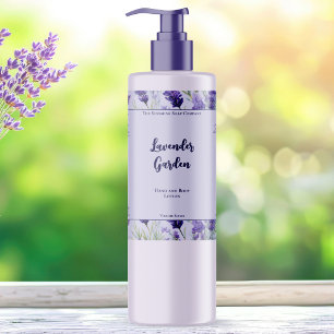 Purple waterproof lavender cosmetics bottle label