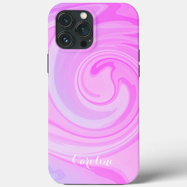 Purple Wave Abstract, Inspirivity iPhone Case (Back)