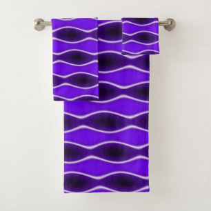 Purple Wave Bath Towel Set