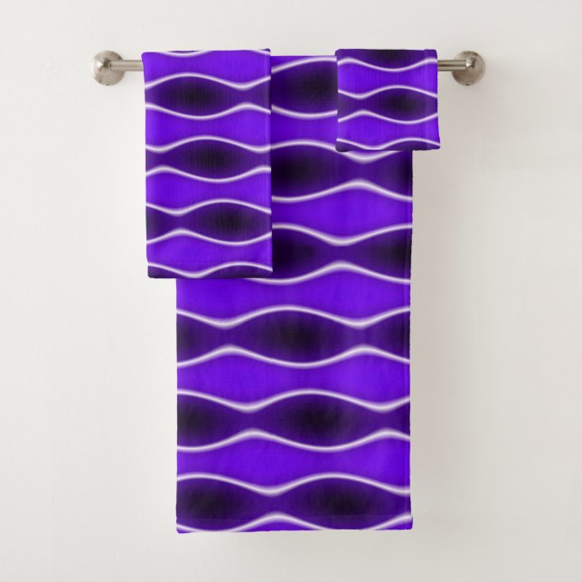 Purple Wave Bath Towel Set (Insitu)