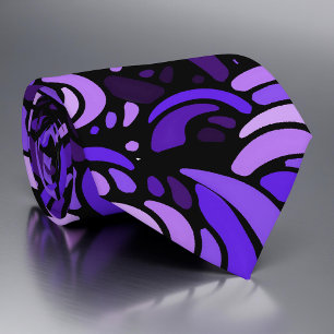 Purple Waves Abstract Pattern Tie