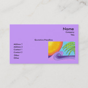 Purple Waves at Sunset Business Card Template