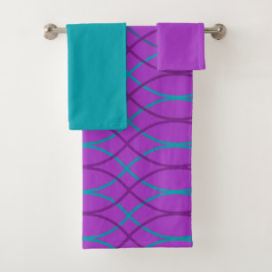 Purple Waves  Bath Towel Set
