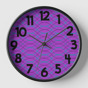 Purple Waves  Clock