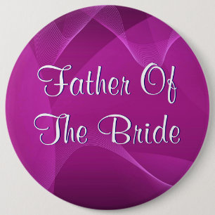 Purple Waves Father Of The Bride 6 Cm Round Badge