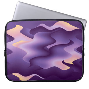 Purple waves laptop sleeve