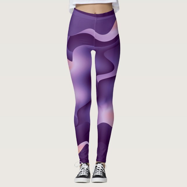 Purple waves leggings (Front)