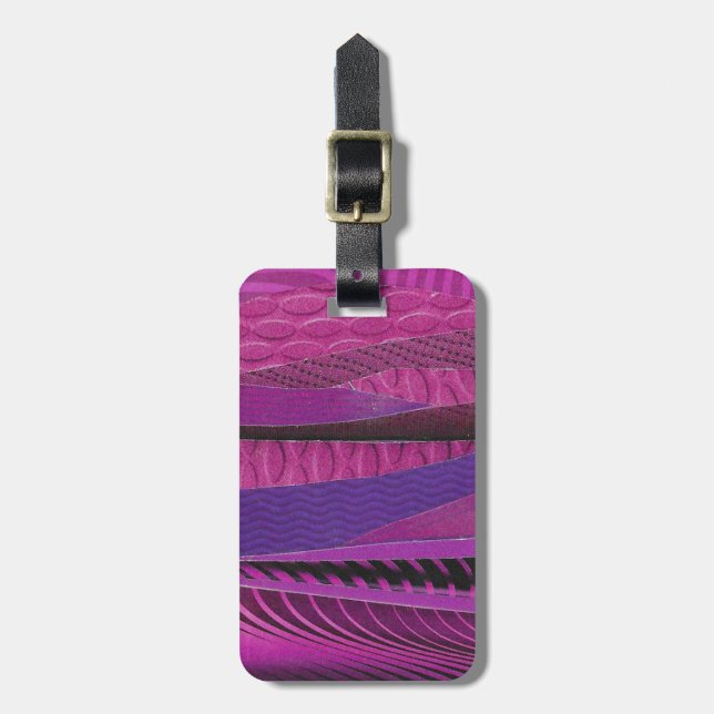 purple waves luggage tag (Front Vertical)