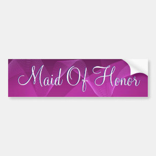 Purple Waves Maid Of Honour Bumper Sticker
