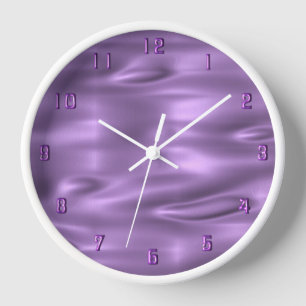 Purple Waves Purple Numbers Wall Clock