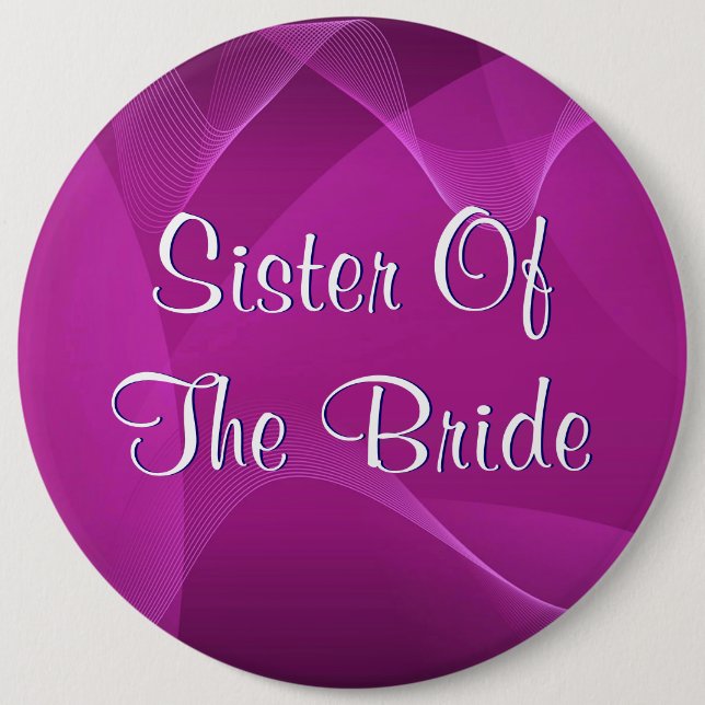 Purple Waves Sister Of The Bride 6 Cm Round Badge (Front)