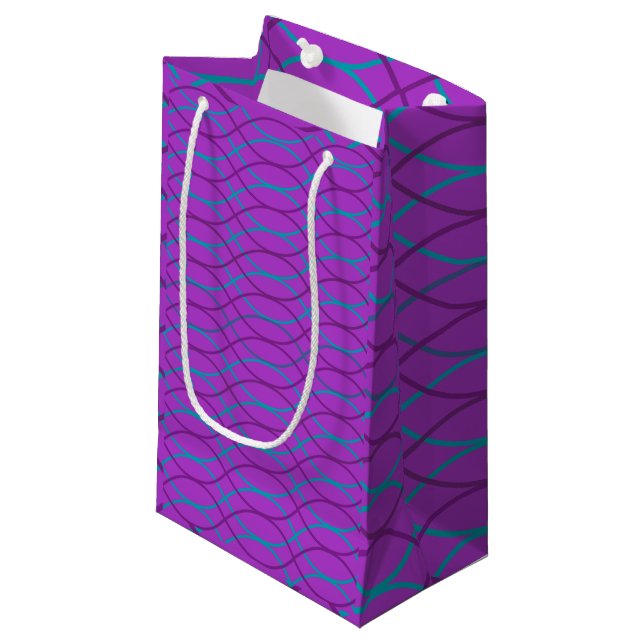 Purple Waves  Small Gift Bag (Front Angled)
