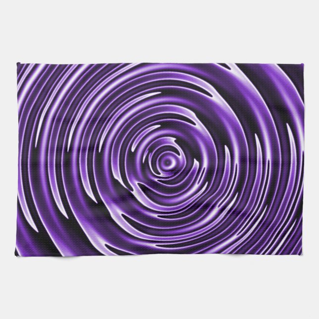 Purple Waves Tea Towel (Horizontal)