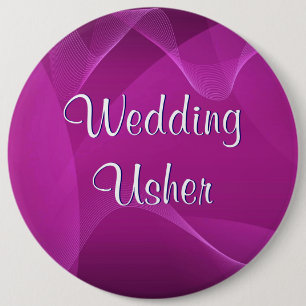 Purple Waves Usher 6 Cm Round Badge