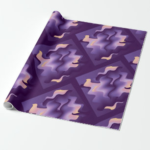 Purple waves wrapping paper