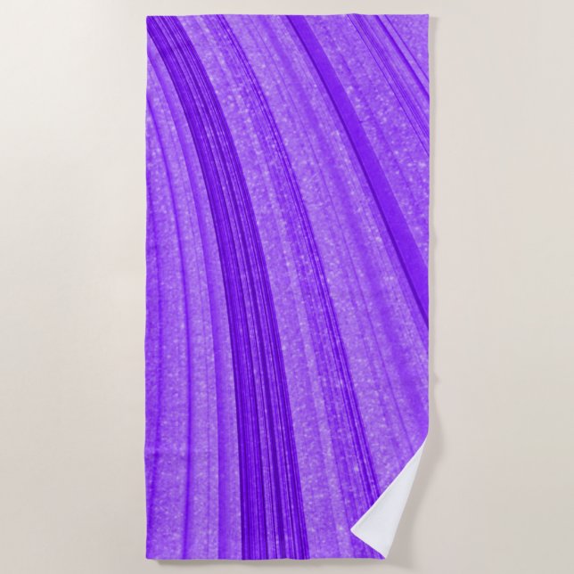 Purple Wavy Glitter Beach Towel (Front)
