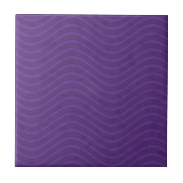 Purple Wavy Lines Pattern Tile (Front)