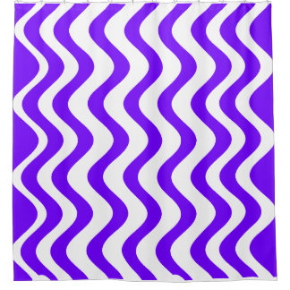 Purple wavy Lines Shower Curtain