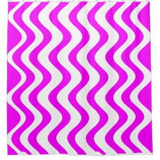 Purple wavy Lines Shower Curtain