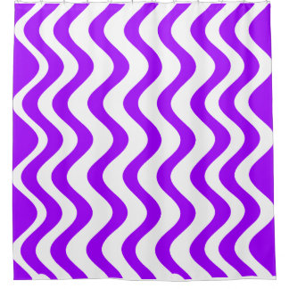 Purple wavy Lines Shower Curtain