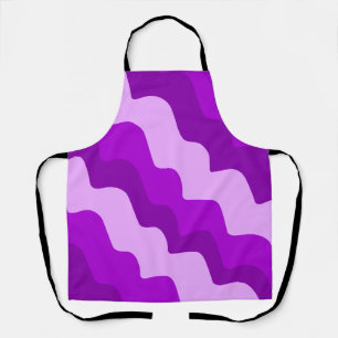 Purple wavy ocean waves gradient apron