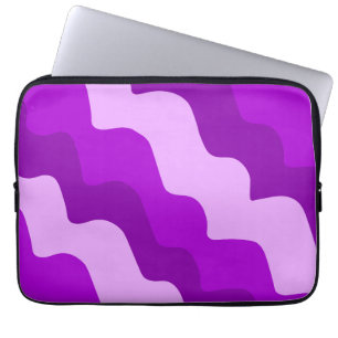 Purple wavy ocean waves gradient  laptop sleeve
