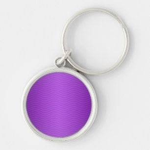 Purple Wavy Stripes Key Ring