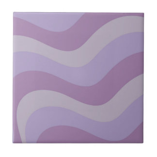 Purple Wavy Stripes Pattern Retro Y2K Chic Tile