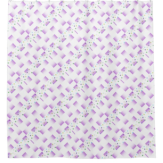 Purple Weave and Dots Shower Curtain (Front)