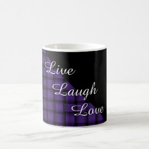 Purple Weave Pattern w/Black Coffee Mug