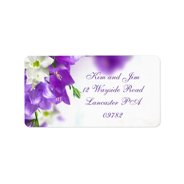 purple wedding address label (Front)